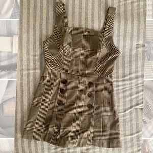 Plaid romper skort